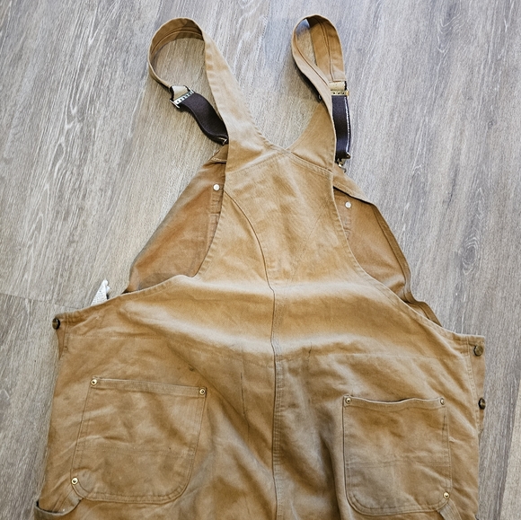 Carhartt Bibs khacki overalls brown work wear insulated - Picture 15 of 16